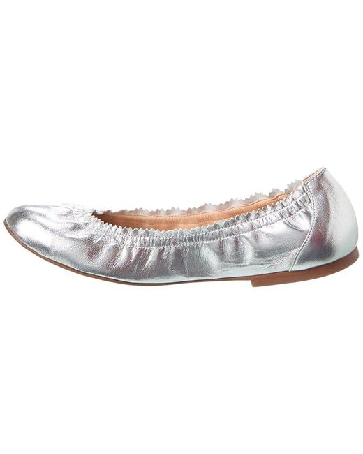 French Sole White Cecila Leather Flat