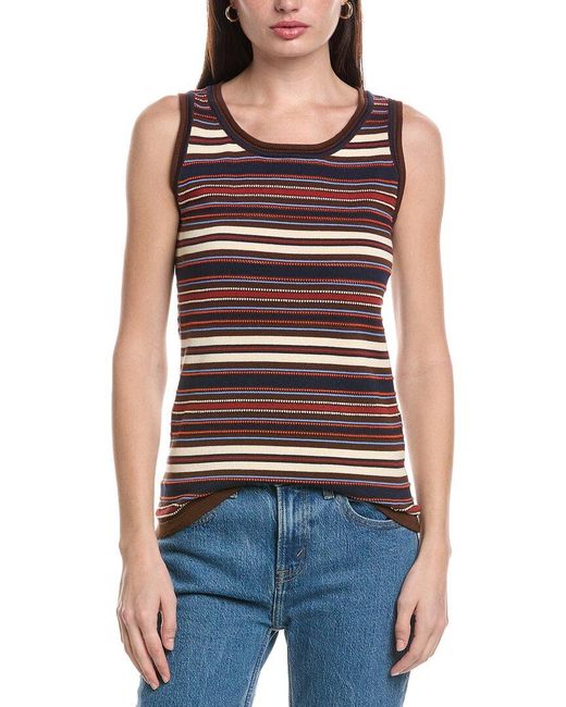 Halston Heritage Red Striped Sweater