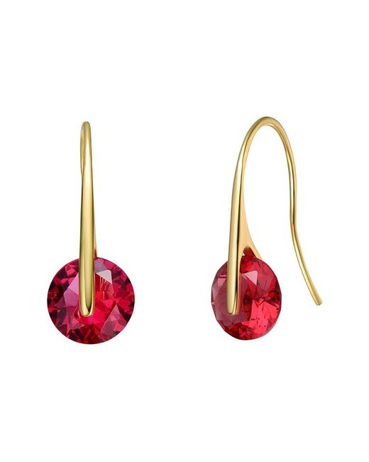 Rachel Glauber Red 14k Plated Cz Earrings