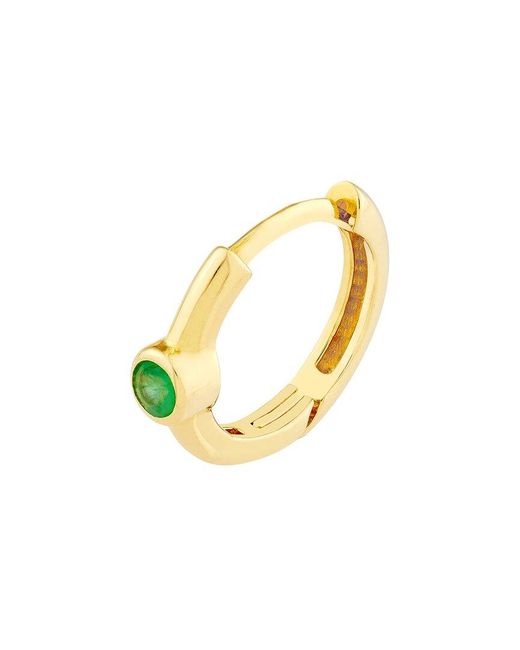 HAWLEY ST Metallic 14K 0.06 Ct. Tw. Emerald Hoop Earrings