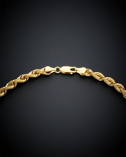 Italian Gold Black 14k Hollow Rope Necklace