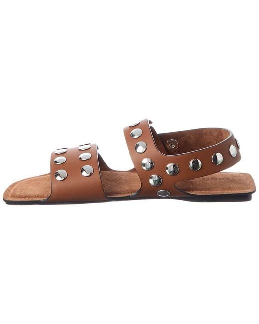 Khaite Brown Boden Leather Flat Sandal