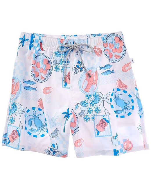 Vintage Summer Blue 4-Way Swim Short for men