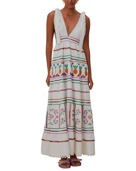 Farm Rio Multicolor Linen-Blend Maxi Dress