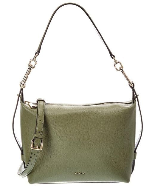 Furla Green Tonie Leather Hobo