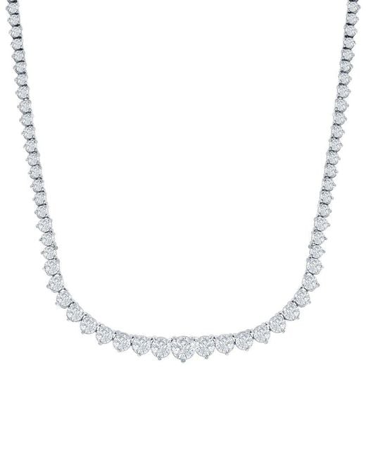Jewels by Viomo White 14K 10.02 Ct. Tw. Diamond Graduated Tennis Necklace