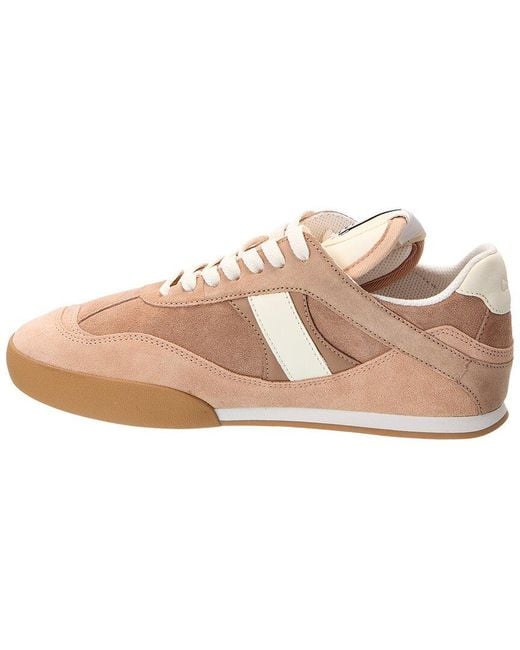 Chloé Natural Kick Leather & Suede Sneaker
