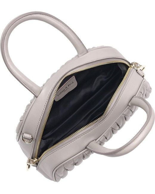 Tiffany & Fred Paris Metallic Quilted Ruched Leather Top-Handle Satchel