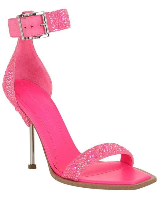 McQueen Pink Leather Sandal