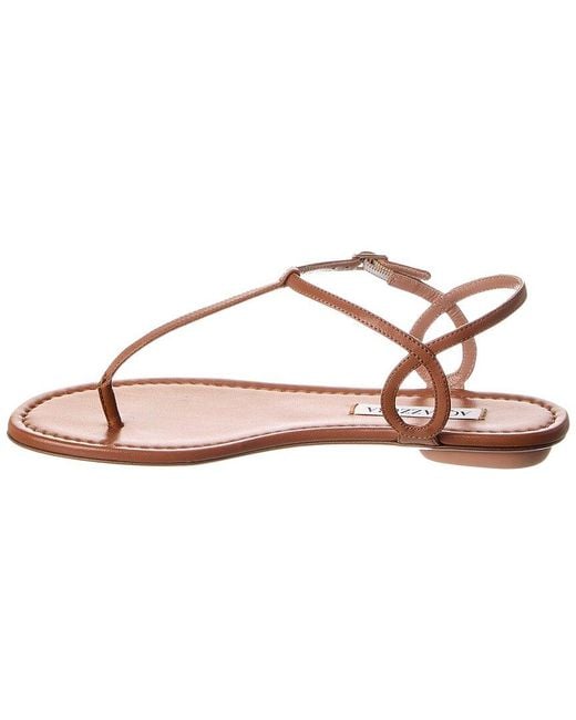 Aquazzura Pink Logo Leather Sandal