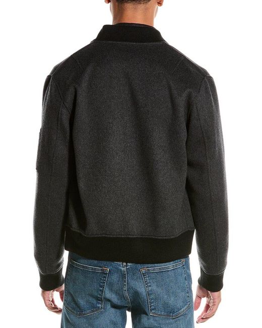Theory Black Flight Wool & Cashmere-blend Bomber Jacket for men