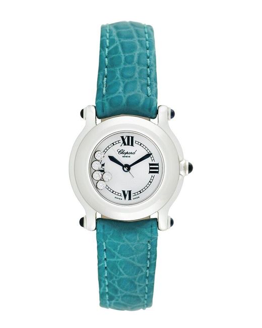 Chopard Blue Happy Sport Diamond Watch, Circa 2000S (Authentic Pre-Owned)