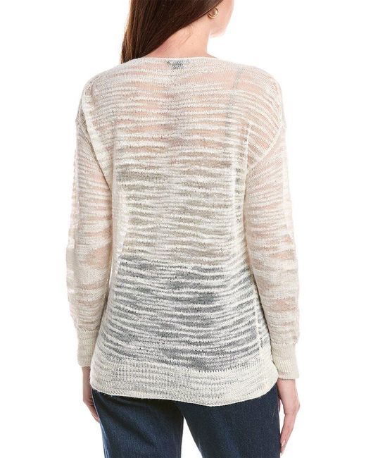 Lafayette 148 New York Natural Dropped Shoulder Bateau Neck Sweater