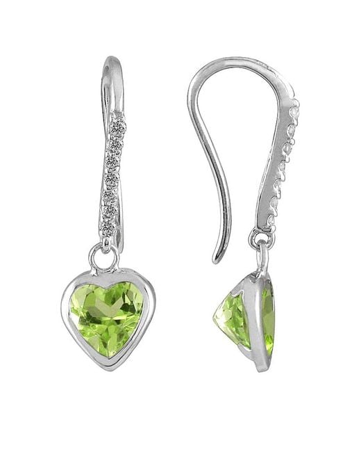 Gem Spark White 14K 2.10 Ct. Tw. Diamond & Peridot Earrings