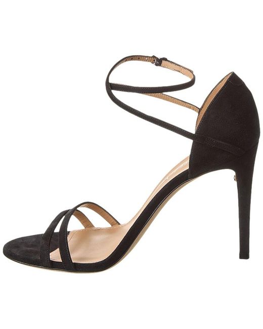Ferragamo Metallic Ines Xs Suede Sandal