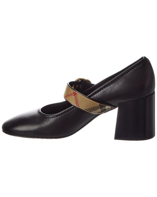 Burberry Black Check Robin Leather Pump