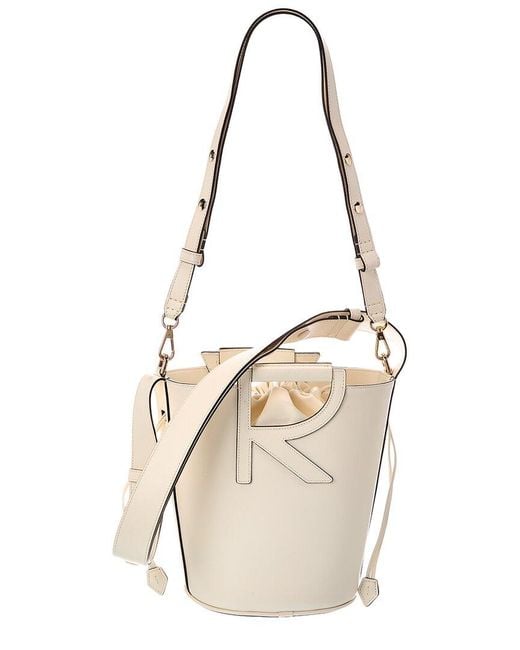 Roger Vivier Natural Medium Leather Bucket Bag