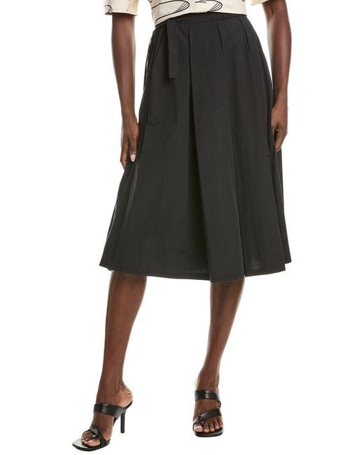Max Mara Black Weekend Folk Pleated Midi Skirt