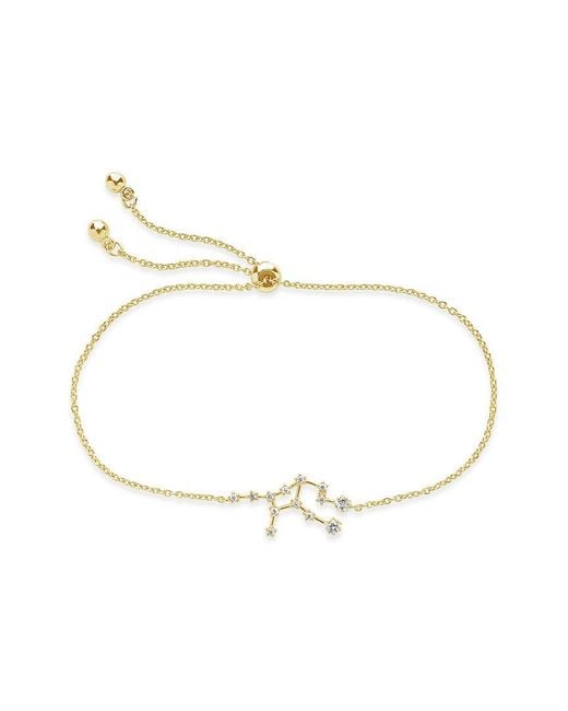 Sterling Forever Metallic 14k Plated Cz Constellation Bolo Bracelet