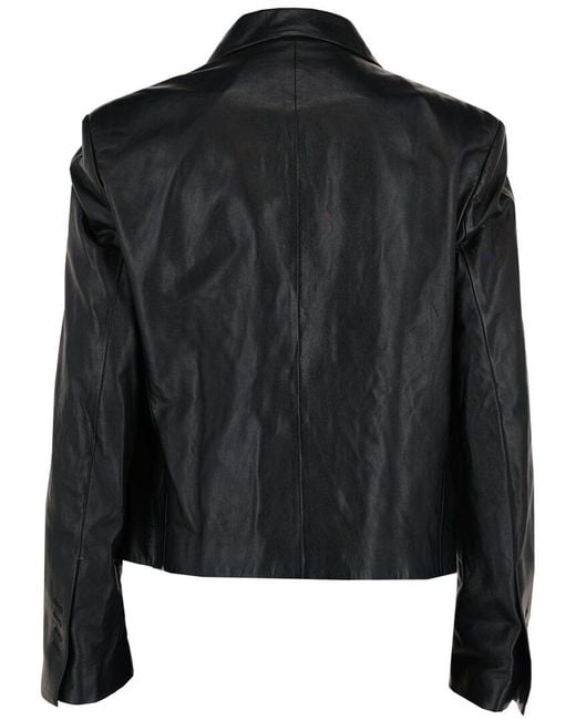 Ferragamo Black Leather Blazer for men