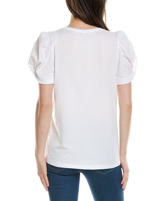 tyler boe White Kris Puff Sleeve T-shirt