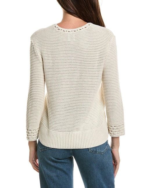 NIC+ZOE White Edged Pop Stitch Sweater