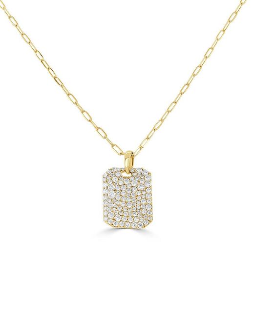 Sabrina Designs Metallic 14K 1.00 Ct. Tw. Diamond Dog Tag Pendant