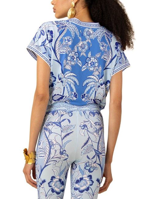 Hale Bob Blue Jazmin Short Sleeve Knit