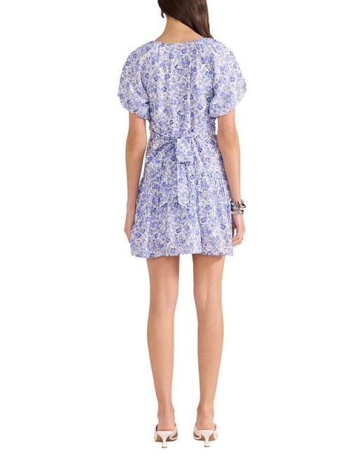 MINKPINK Blue Evelyn Puff Sleeve Mini Dress