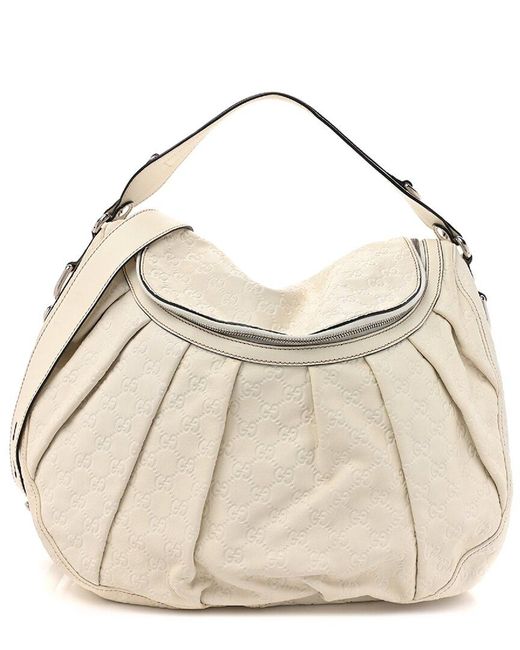 Gucci Natural Ssima Leather Icon Bit Two Way Hobo Bag (Authentic Pre-Owned)