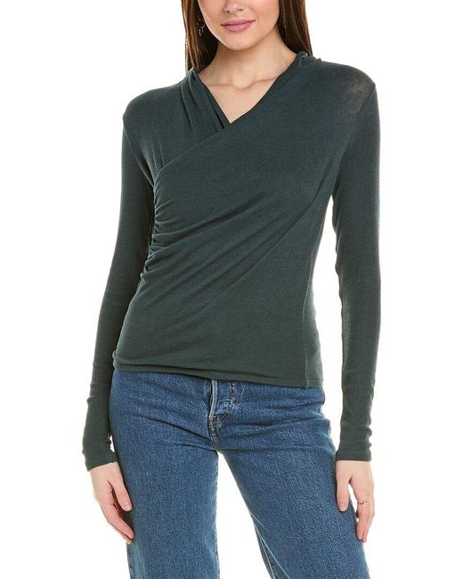Vince Blue Fixed Wrap Top