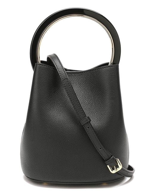 Tiffany & Fred Paris Black Top Grain Leather Top Handle Bag