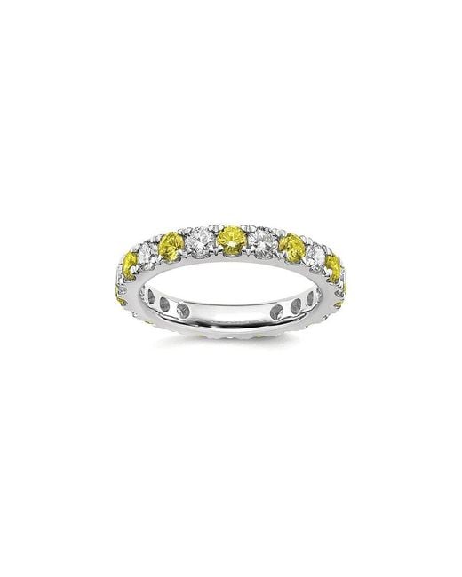 Lab Grown Gemstones White 14K 2.50 Ct. Tw. Lab-Grown Diamond & Lab-Grown Sapphire Eternity Ring