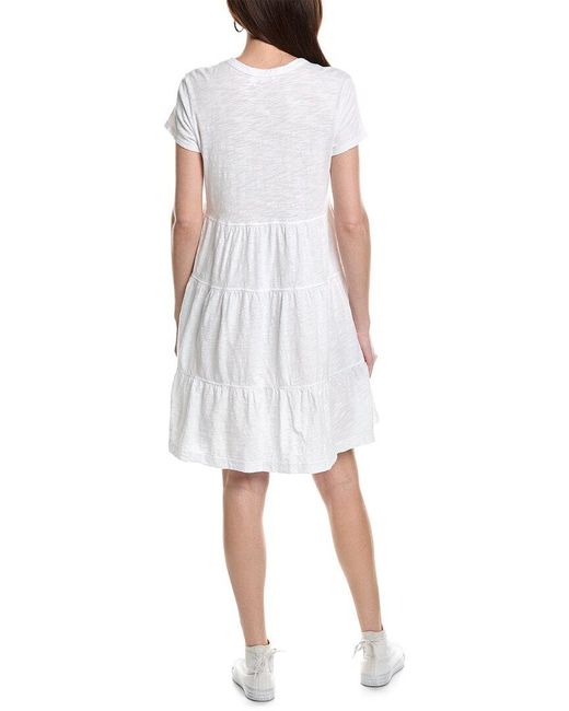 Wilt White Tiered Trapeze T-shirt Dress