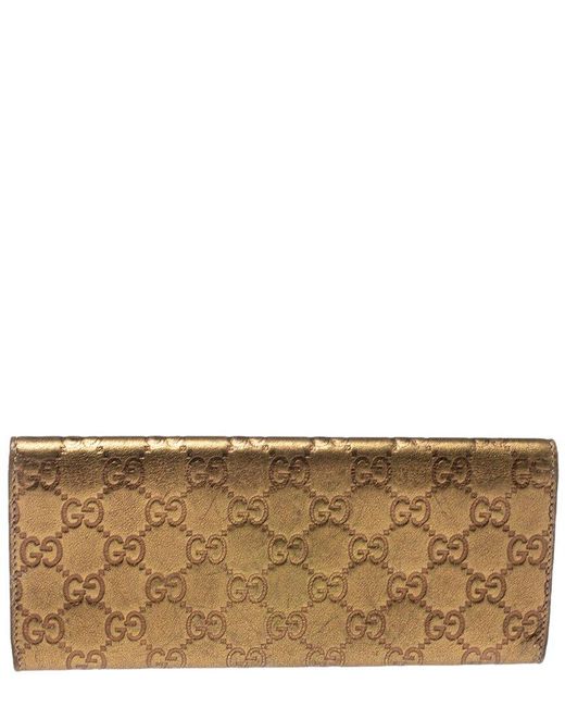 Gucci Natural Ssima Leather Continental Wallet (Authentic Pre-Owned)