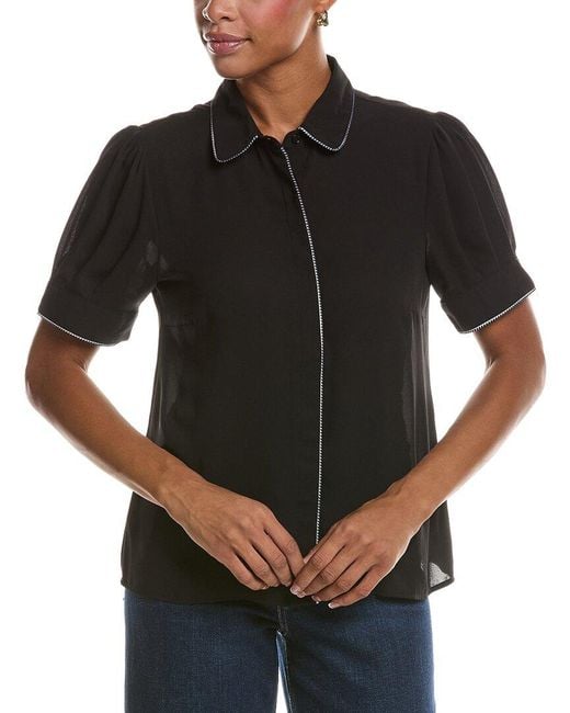 Cece Black Blouson Top