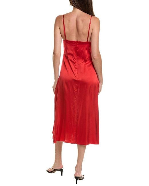 Officine Generale Red Officine Generale Paolina Satin Dress