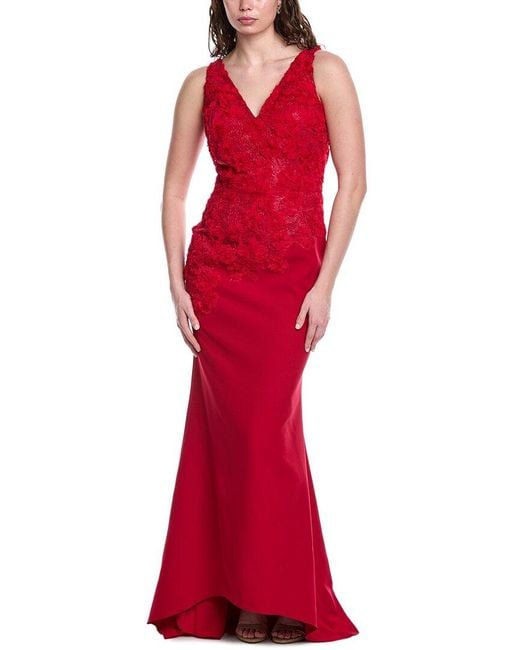 Rene Ruiz Red Applique Gown