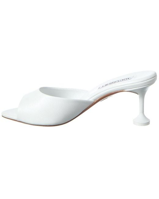 Aquazzura White Bisous 65 Leather Sandal