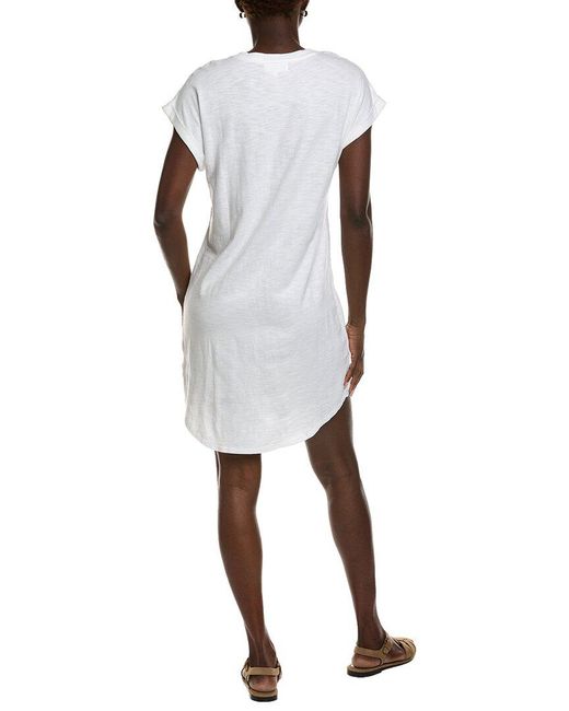 Bella Dahl White Roll Sleeve T-Shirt Dress