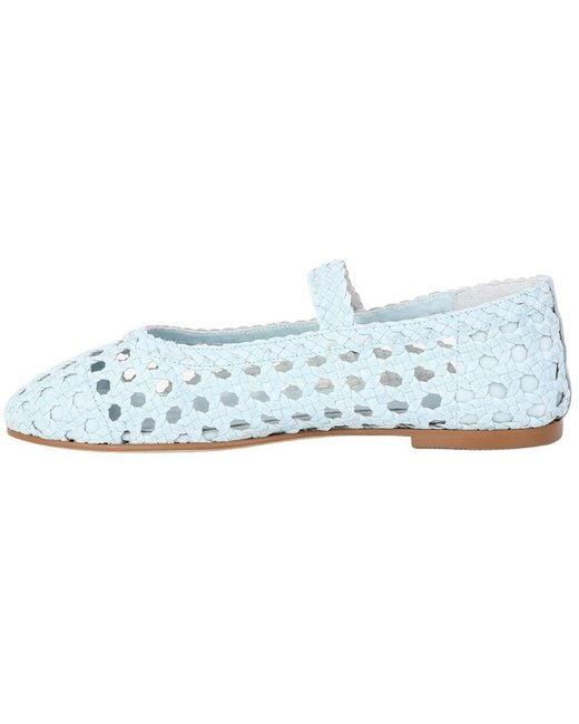 Tiffany & Fred Paris Blue Crochet Leather Flat