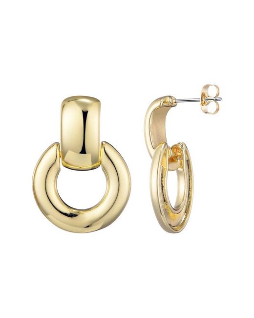 Adornia Metallic 14K Plated Door Knocker Earrings