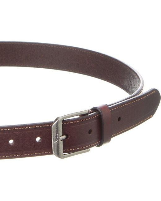 Tommy Bahama Brown Cut Edge Embossed Leather Belt for men