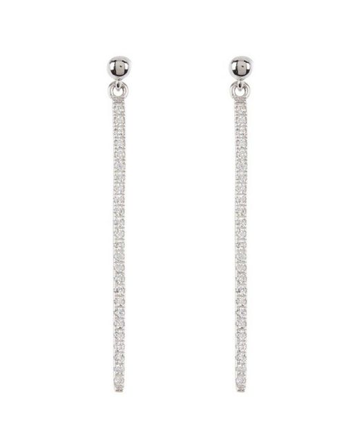 Adornia White Silver Crystal Drop Earrings