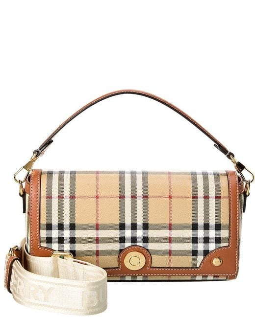 Burberry Metallic Vintage Check E-Canvas & Leather Shoulder Bag