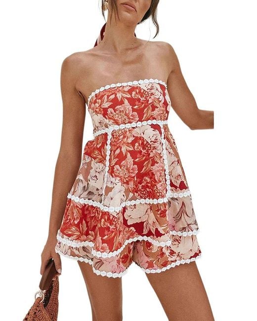 AMINA GLAM Red Top & Short Set