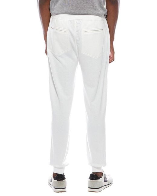 Brunello Cucinelli White Linen-Blend Sweatpant for men