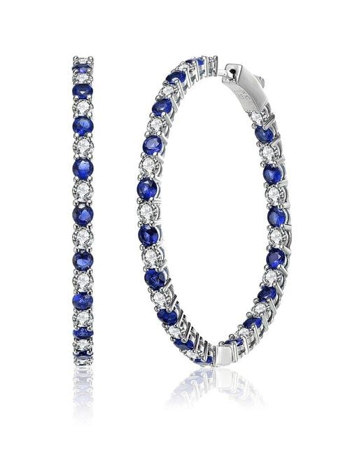 Rachel Glauber Blue Large Hoops