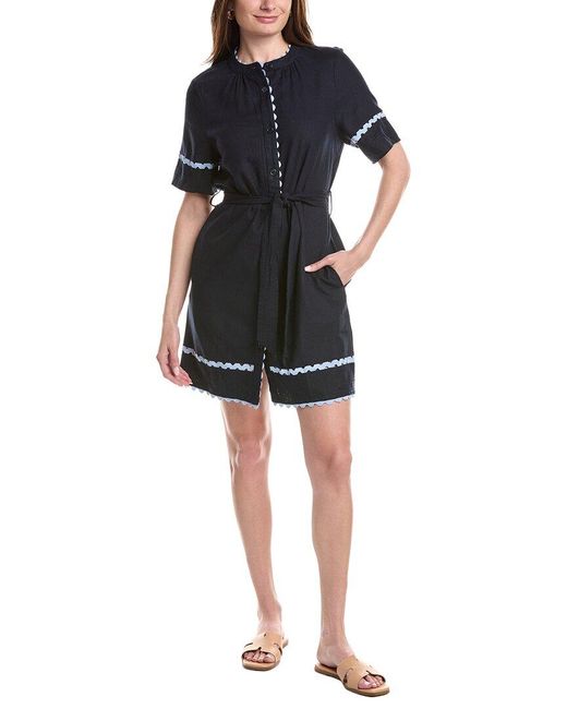 Ellen Tracy Black Linen Shirtdress