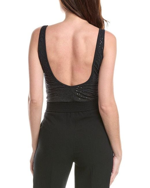 Brunello Cucinelli Black Embroidered Sequin Bodysuit